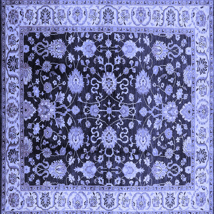 Square Machine Washable Oriental Blue Traditional Rug, wshurb2949blu