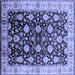 Square Machine Washable Oriental Blue Traditional Rug, wshurb2949blu