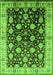 Machine Washable Oriental Green Traditional Area Rugs, wshurb2949grn