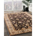 Mid-Century Modern Red Brown Oriental Rug in Family Room, urb2949
