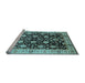 Sideview of Machine Washable Oriental Light Blue Traditional Rug, wshurb2949lblu