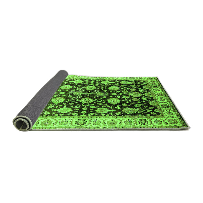Sideview of Oriental Green Traditional Rug, urb2949grn