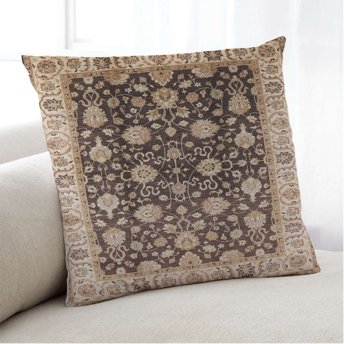 Lifestyle Image of Mid-Century Modern Urban Square Red Brown Throw Pillow, 18 inch by 18 inch, pwurb2949