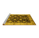 Sideview of Machine Washable Oriental Yellow Traditional Rug, wshurb2949yw