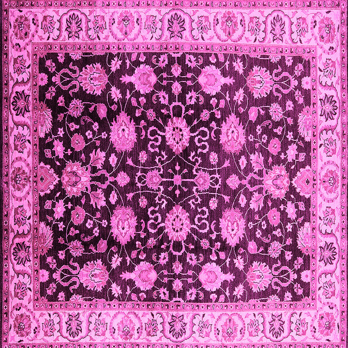Square Oriental Pink Traditional Rug, urb2949pnk
