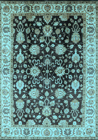 Oriental Light Blue Traditional Rug, urb2949lblu