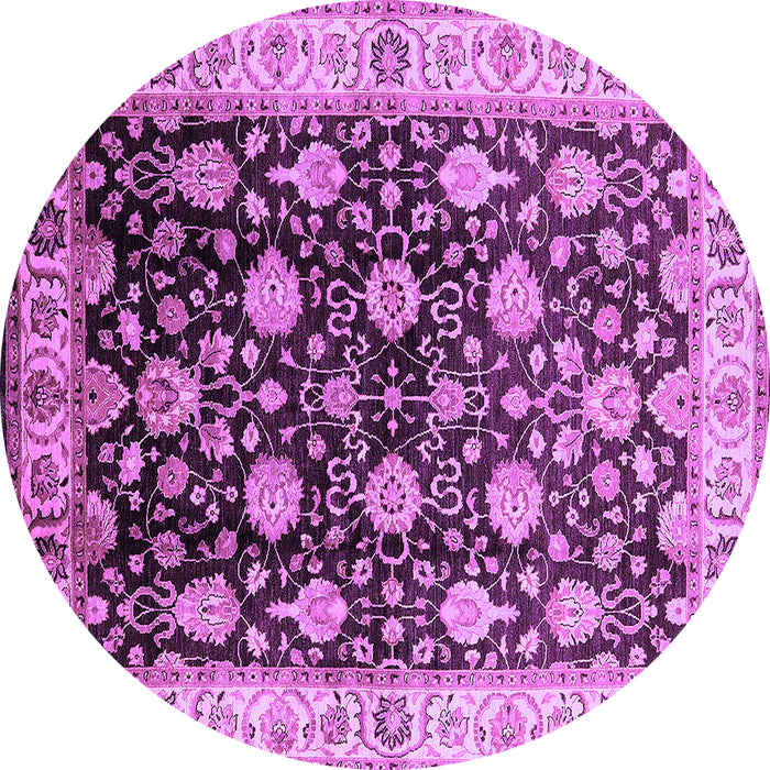 Round Oriental Purple Traditional Rug, urb2949pur