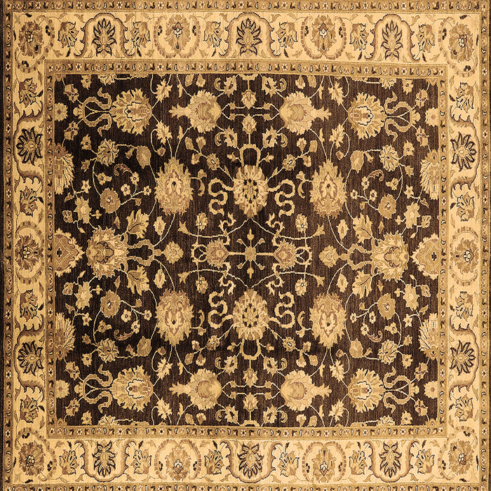 Square Machine Washable Oriental Brown Traditional Rug, wshurb2949brn