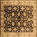 Square Machine Washable Oriental Brown Traditional Rug, wshurb2949brn