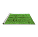 Sideview of Machine Washable Oriental Green Traditional Area Rugs, wshurb2950grn