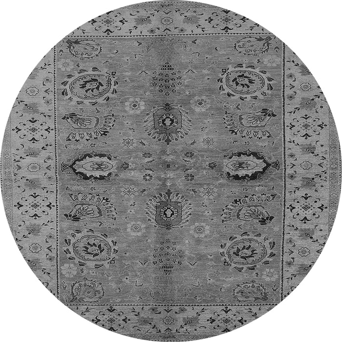 Round Oriental Gray Traditional Rug, urb2950gry