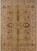 Mid-Century Modern Dark Bisque Brown Oriental Rug, urb2950