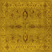 Square Oriental Yellow Traditional Rug, urb2950yw