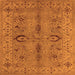 Square Oriental Orange Traditional Rug, urb2950org