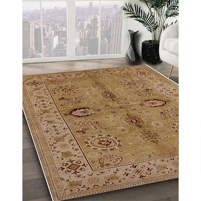 Machine Washable Industrial Modern Dark Bisque Brown Rug in a Family Room, wshurb2950