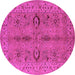 Round Oriental Pink Traditional Rug, urb2950pnk