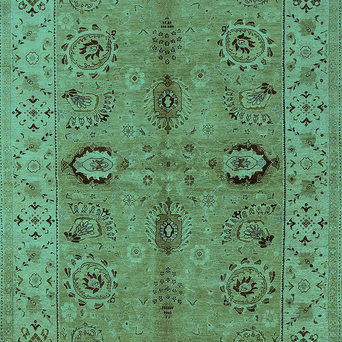 Machine Washable Oriental Turquoise Traditional Area Rugs, wshurb2950turq