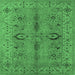 Square Oriental Emerald Green Traditional Rug, urb2950emgrn