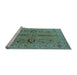 Sideview of Machine Washable Oriental Light Blue Traditional Rug, wshurb2950lblu