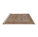 Sideview of Machine Washable Industrial Modern Light Copper Gold Rug, wshurb2951