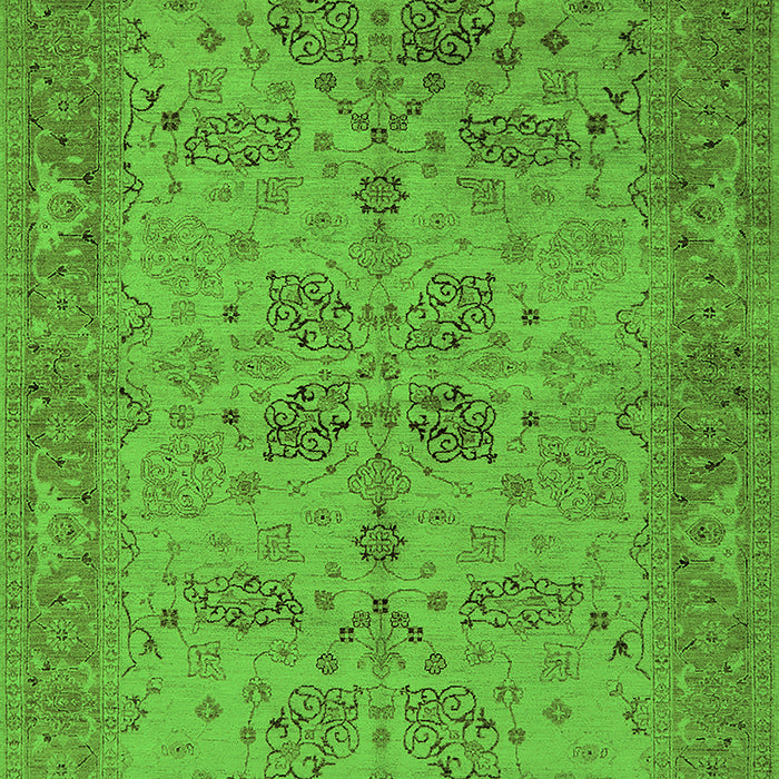 Machine Washable Oriental Green Traditional Area Rugs, wshurb2951grn
