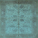 Square Oriental Light Blue Traditional Rug, urb2951lblu