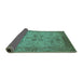 Sideview of Oriental Turquoise Traditional Rug, urb2951turq