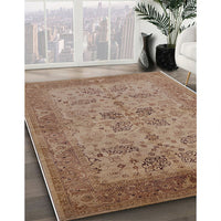 Mid-Century Modern Light Copper Gold Oriental Rug, urb2951