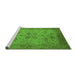 Sideview of Machine Washable Oriental Green Traditional Area Rugs, wshurb2951grn