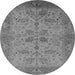 Round Oriental Gray Traditional Rug, urb2951gry