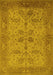 Oriental Yellow Traditional Rug, urb2951yw