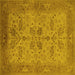 Square Oriental Yellow Traditional Rug, urb2951yw