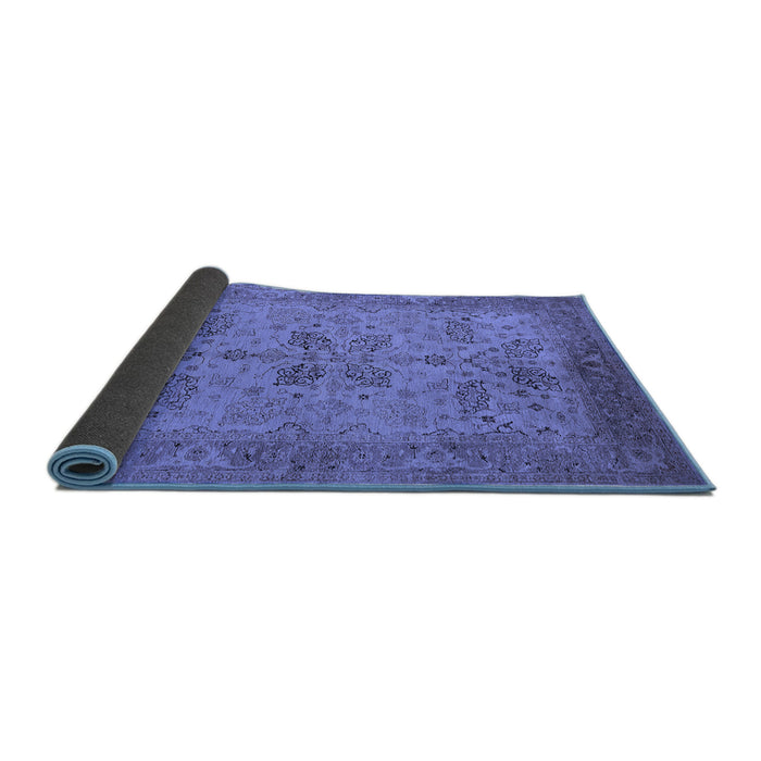 Sideview of Oriental Blue Traditional Rug, urb2951blu