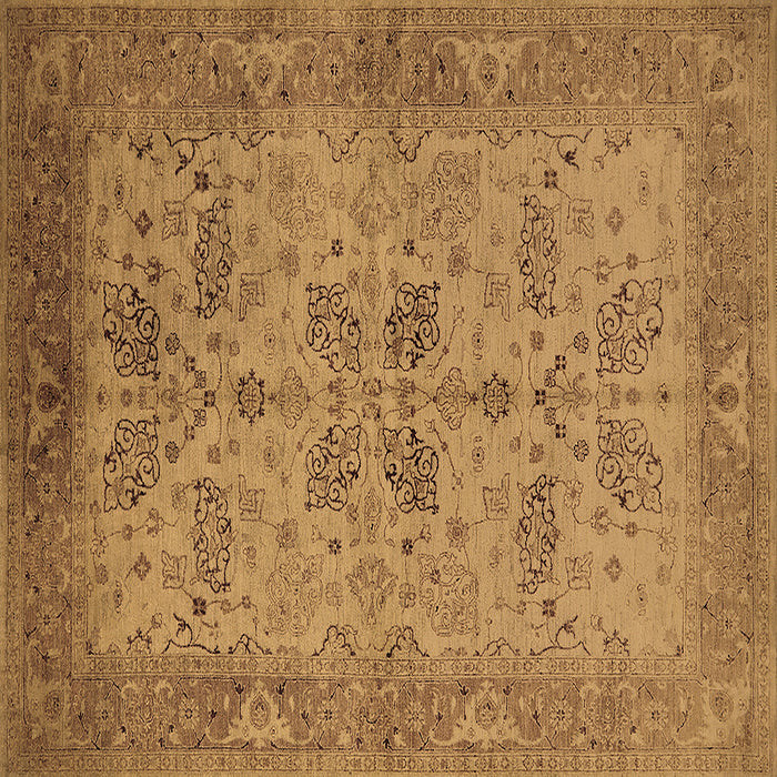 Square Machine Washable Oriental Brown Traditional Rug, wshurb2951brn