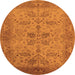 Round Oriental Orange Traditional Rug, urb2951org
