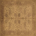 Square Oriental Brown Traditional Rug, urb2951brn