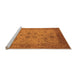 Sideview of Machine Washable Oriental Orange Traditional Area Rugs, wshurb2951org