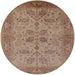 Round Mid-Century Modern Light Copper Gold Oriental Rug, urb2951