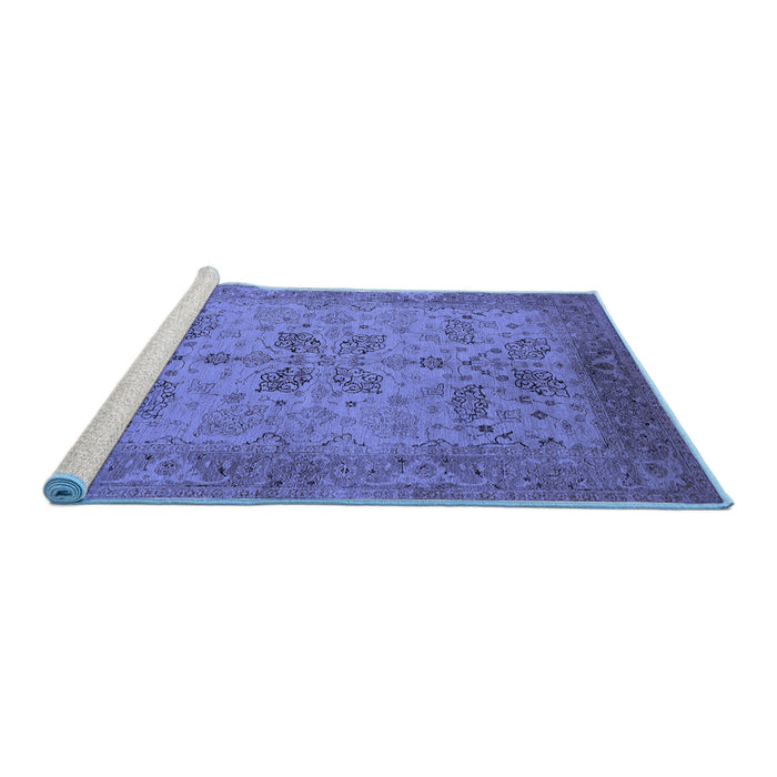 Sideview of Machine Washable Oriental Blue Traditional Rug, wshurb2951blu