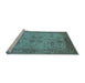 Sideview of Machine Washable Oriental Light Blue Traditional Rug, wshurb2951lblu