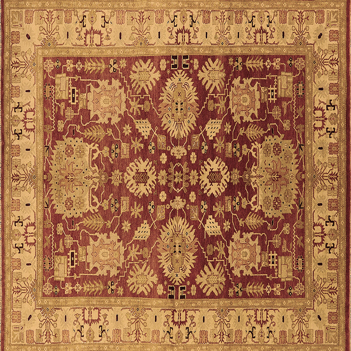 Square Oriental Brown Traditional Rug, urb2952brn