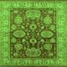 Square Machine Washable Oriental Green Traditional Area Rugs, wshurb2952grn