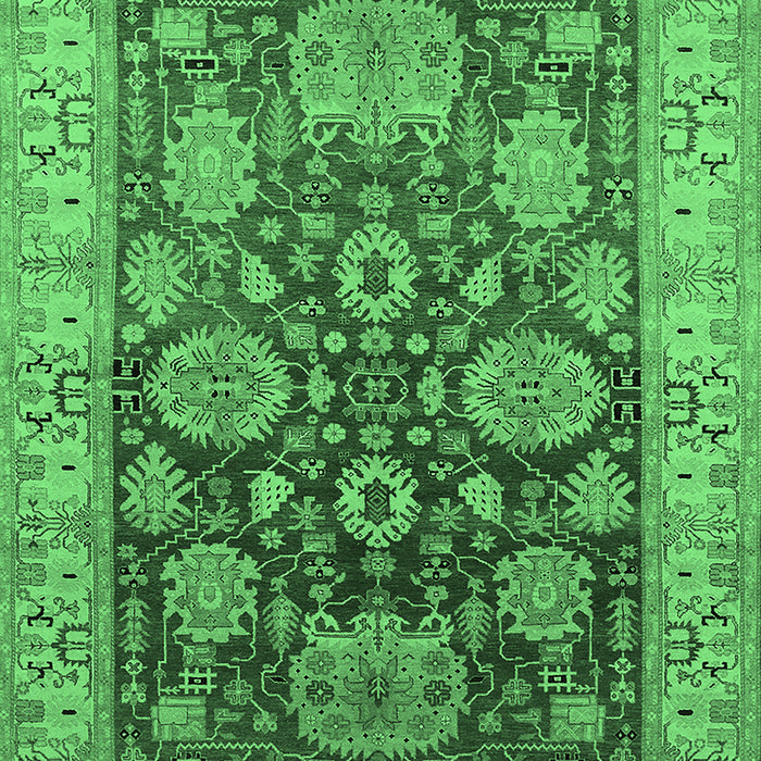 Machine Washable Oriental Emerald Green Traditional Area Rugs, wshurb2952emgrn
