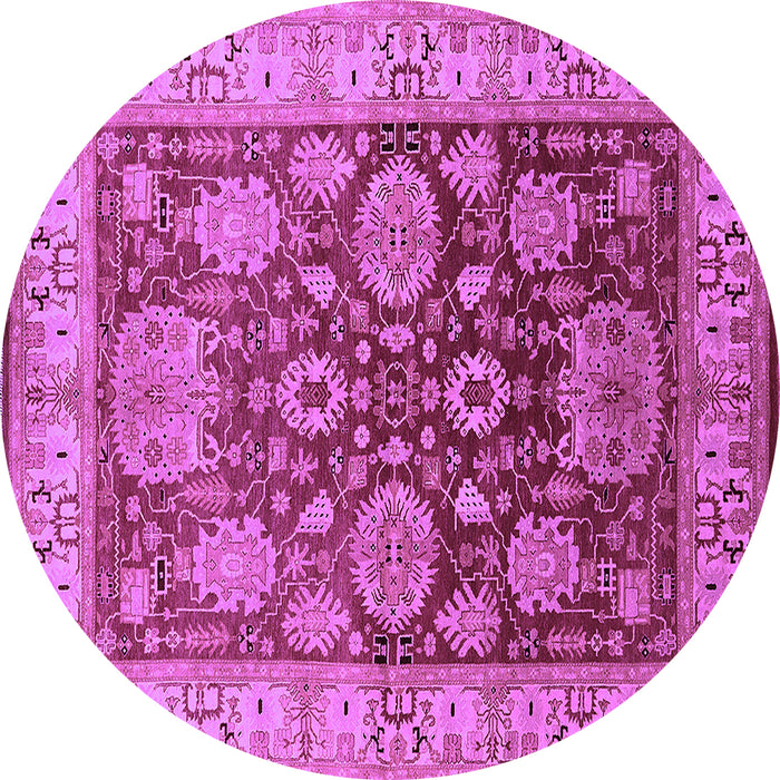 Round Machine Washable Oriental Purple Traditional Area Rugs, wshurb2952pur