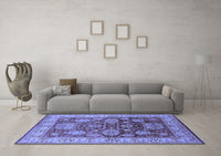 Machine Washable Oriental Blue Traditional Rug, wshurb2952blu