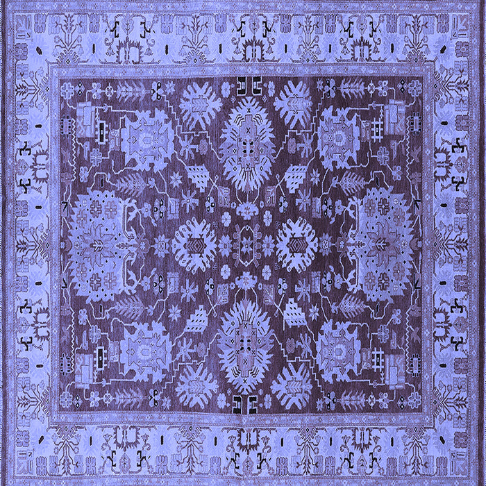 Square Machine Washable Oriental Blue Traditional Rug, wshurb2952blu