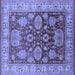 Square Machine Washable Oriental Blue Traditional Rug, wshurb2952blu