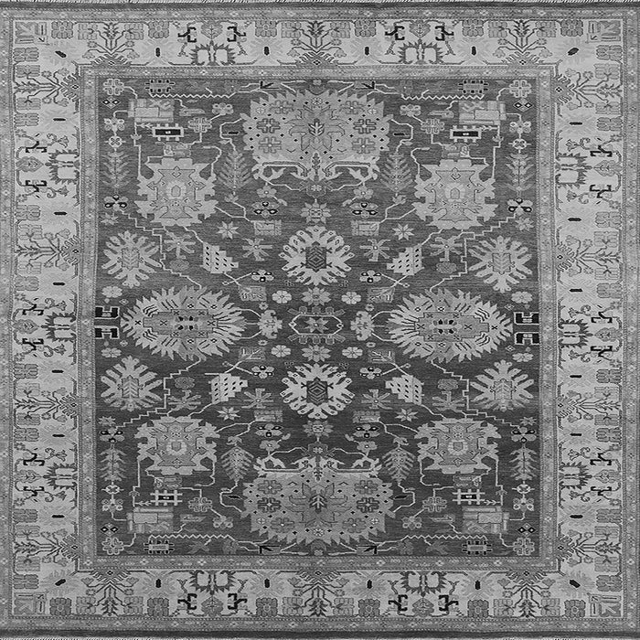 Square Machine Washable Oriental Gray Traditional Rug, wshurb2952gry