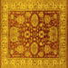 Square Oriental Yellow Traditional Rug, urb2952yw