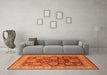 Machine Washable Oriental Orange Traditional Area Rugs in a Living Room, wshurb2952org